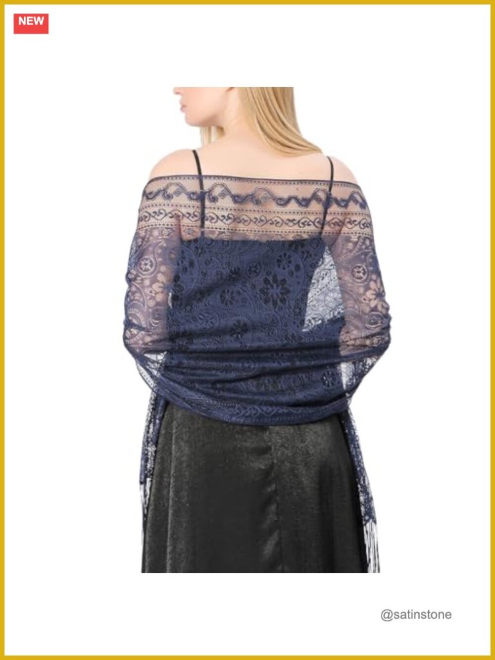 Women's Lace Shawl Wrap Fringe Scarf for Evening Dresses